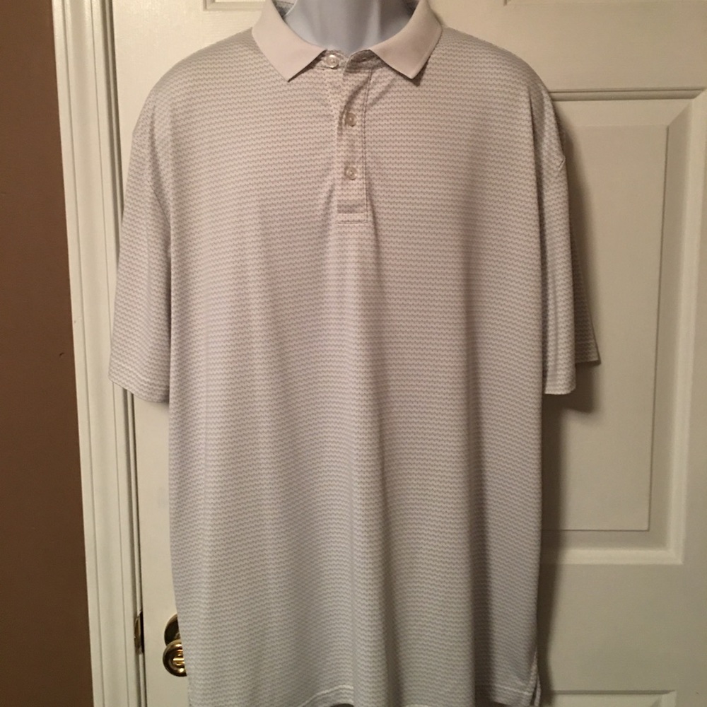 Callaway Opti Dri Swing Tech Geometric Short Sleeve Polo Shirt 2XL White Golf.